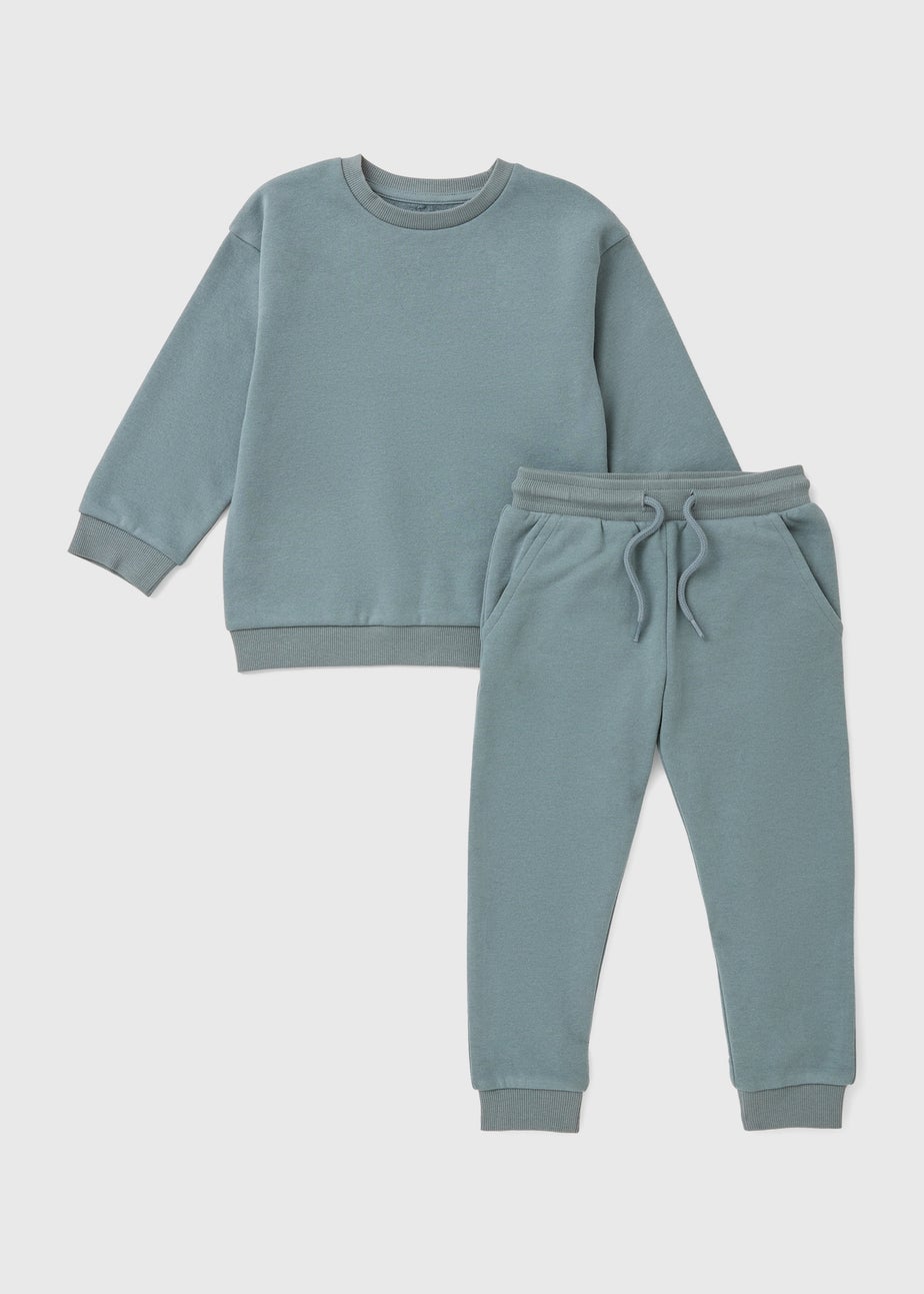 Boys Dusty Blue Sweatshirt & Jogging Bottom Set (1-7yrs)