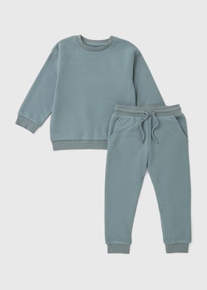 Boys Dusty Blue Sweatshirt & Jogging Bottom Set (1-7yrs)