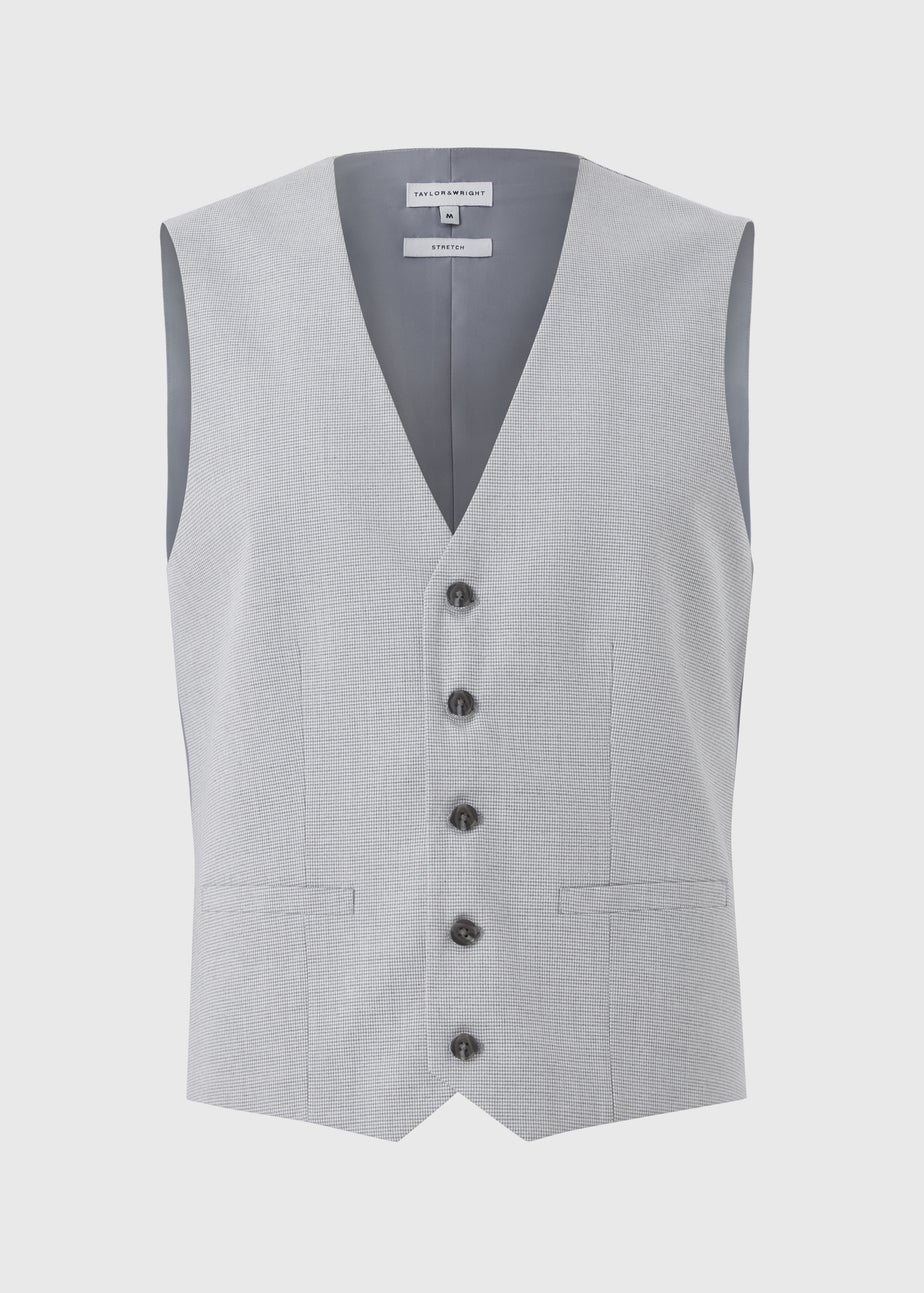 Taylor & Wright Ashbury Grey Puppytooth Suit Waistcoat