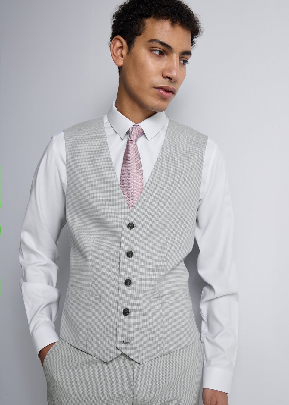 Taylor & Wright Ashbury Grey Puppytooth Suit Waistcoat