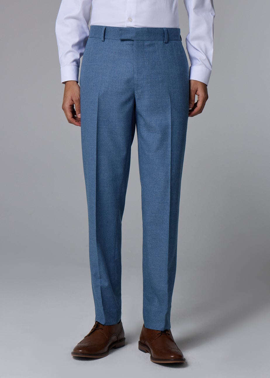 Taylor & Wright Hawthorne Mid Blue Textured Slim Fit Suit Trousers