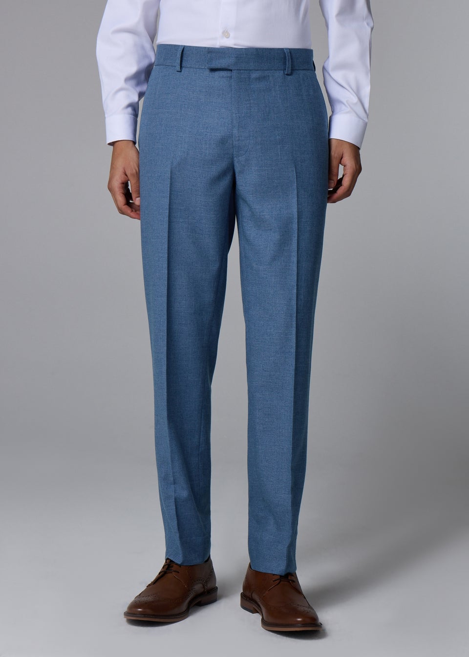 Taylor & Wright Hawthorne Mid Blue Textured Slim Fit Suit Trousers