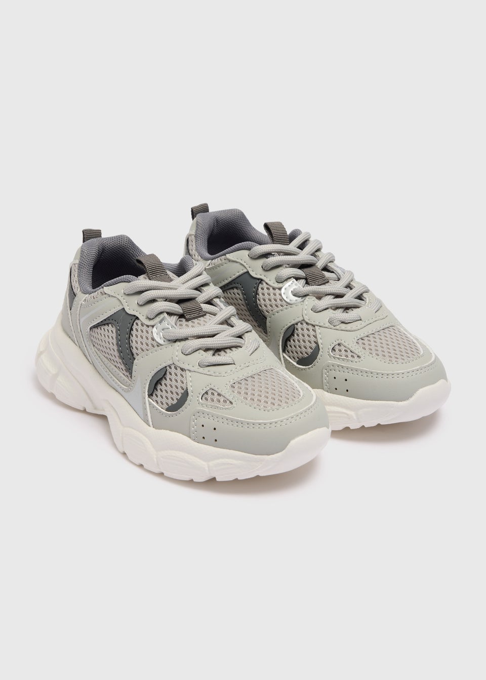 Kids Grey Chunky Trainers (Younger 10-Older 6)
