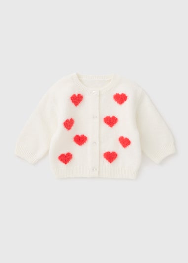 Baby Cream Love Heart Cardigan (Newborn-23mths)