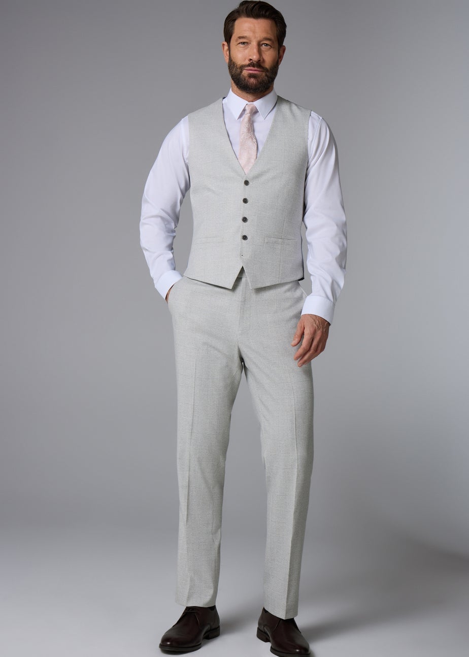 Taylor & Wright Grey Tailored Check Trousers