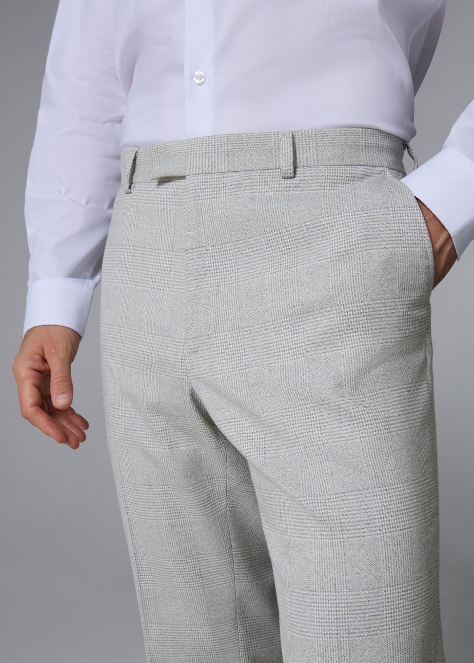 Taylor & Wright Grey Tailored Check Trousers