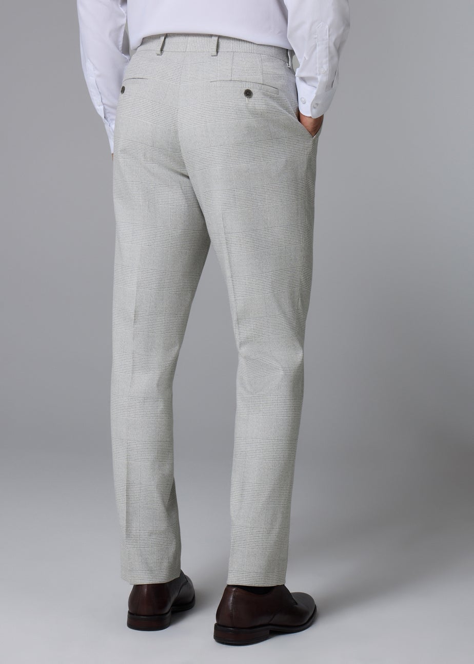 Taylor & Wright Grey Tailored Check Trousers