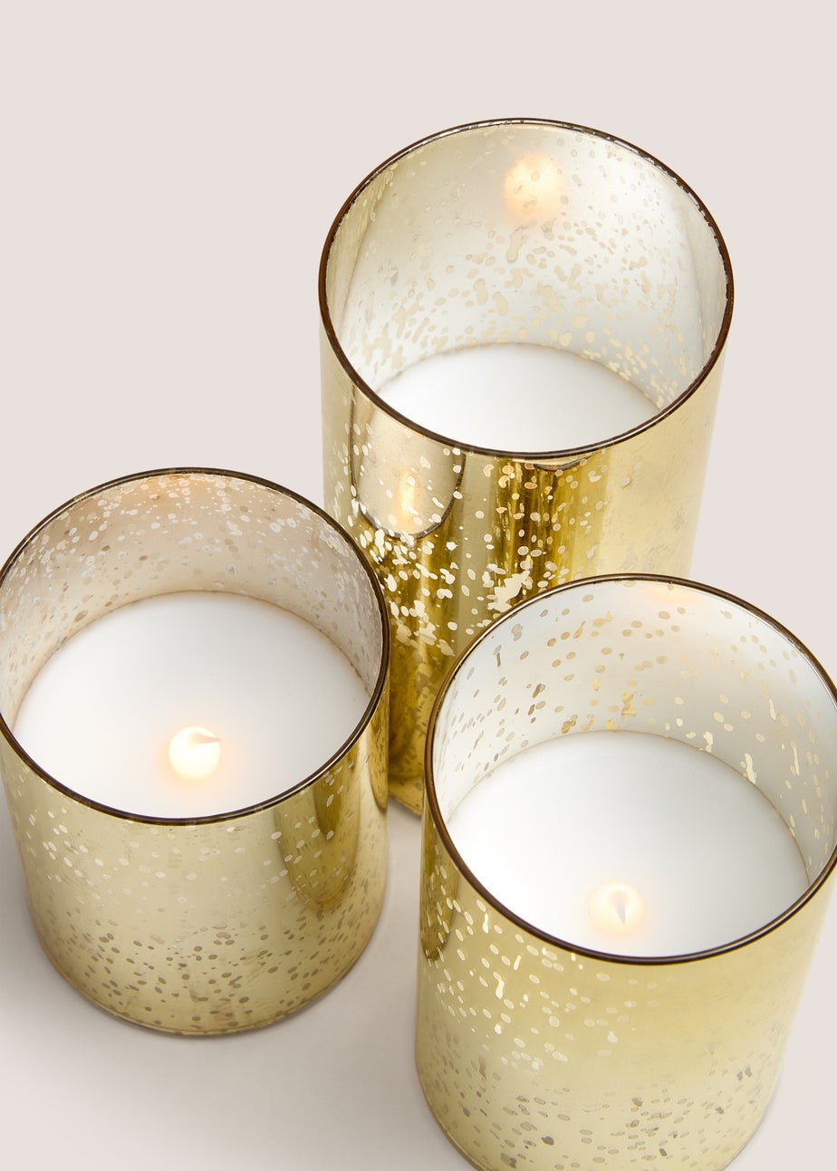3 Pack Gold LED Candles