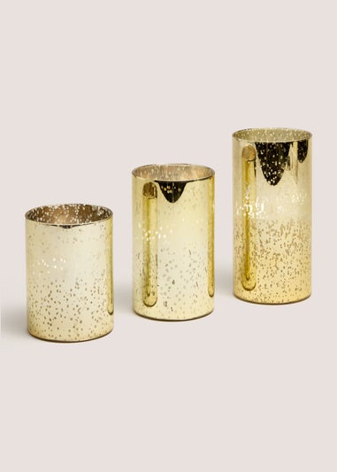 3 Pack Gold LED Candles
