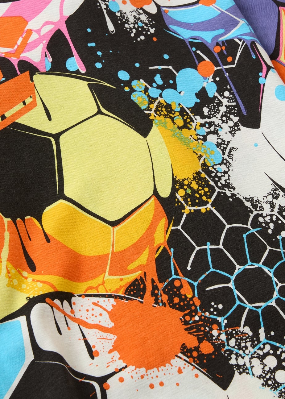 3 Pack Boys Multicolour Football Pyjama Set