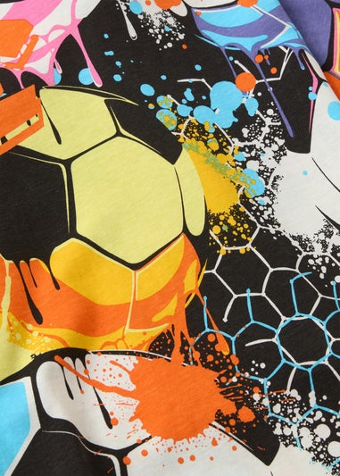 3 Pack Boys Multicolour Football Pyjama Set