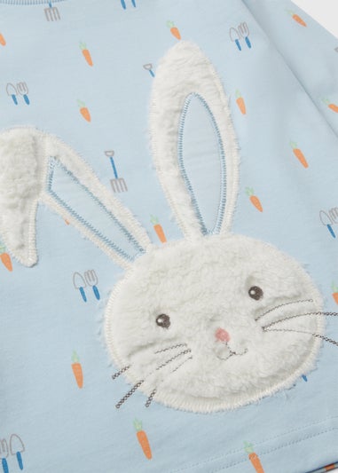 Girls Blue Easter Bunny Applique Long Pyjama Set (1-7yrs)