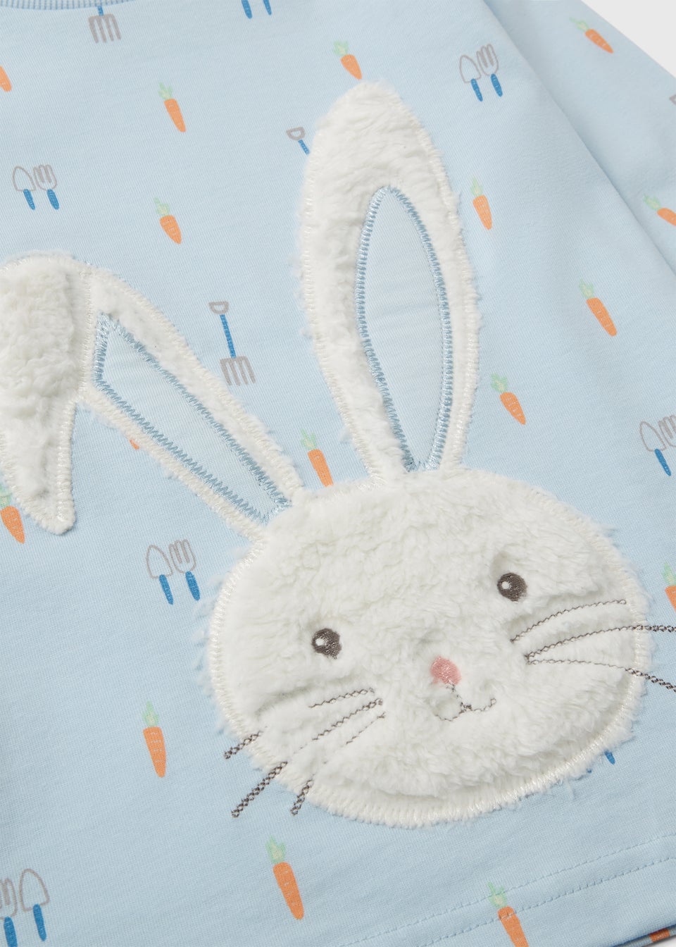 Girls Blue Easter Bunny Applique Long Pyjama Set (1-7yrs)