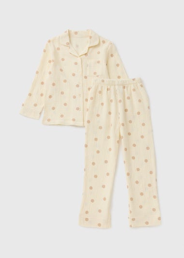 Girls Cream Mandela Pyjama Set (7-13yrs)