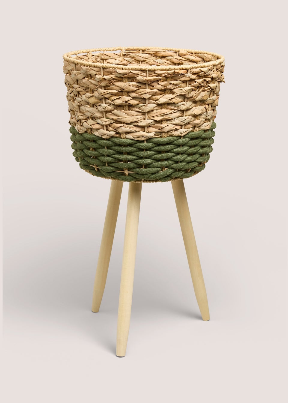 Green & Beige Weave Planter