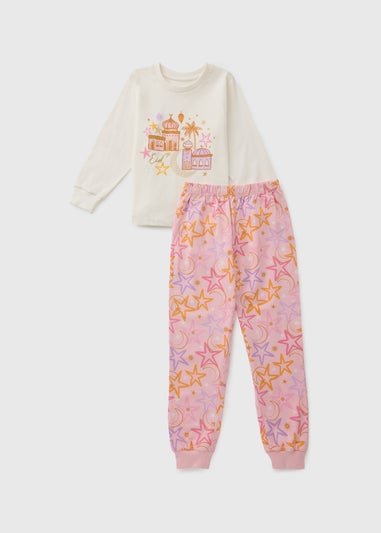 Girls Pink Eid Pyjama Set (1-13yrs)