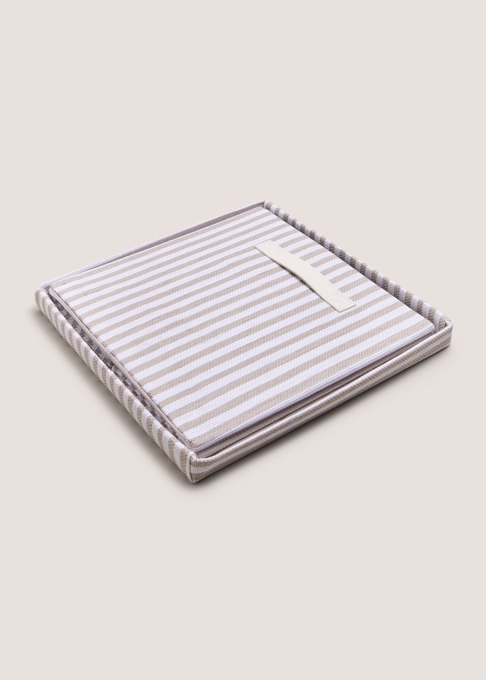Grey Striped Foldable Storage Box