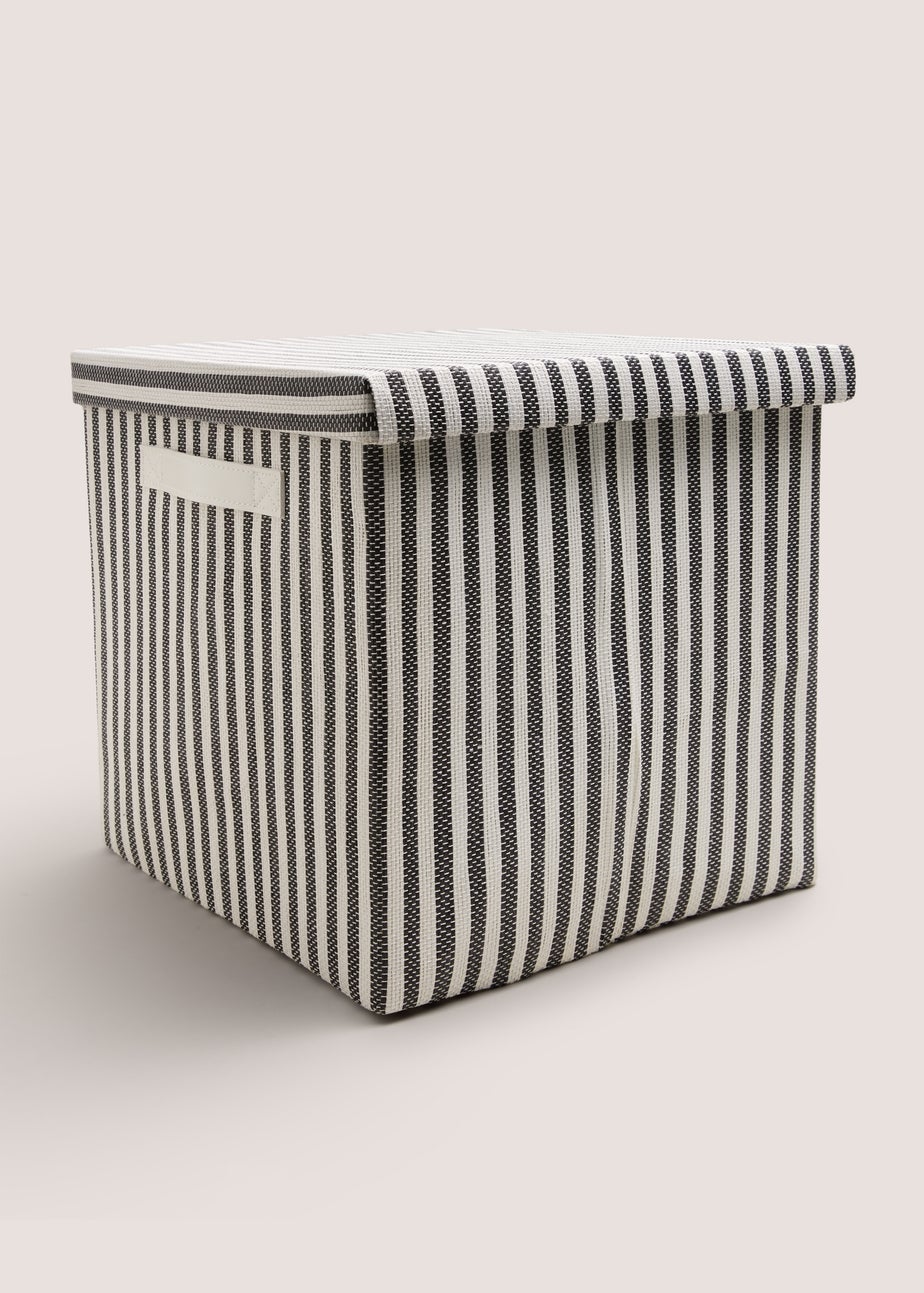 Black Striped Foldable Storage Box