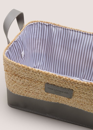 Living Co Grey Stripe Basket