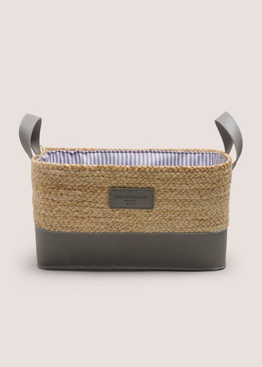 Living Co Grey Stripe Basket