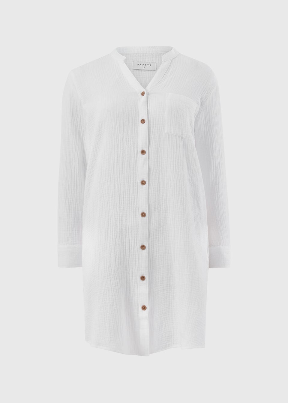 White Double Cloth Beach Shirt