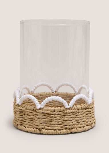 White Scallop Edge Wicker Hurricane