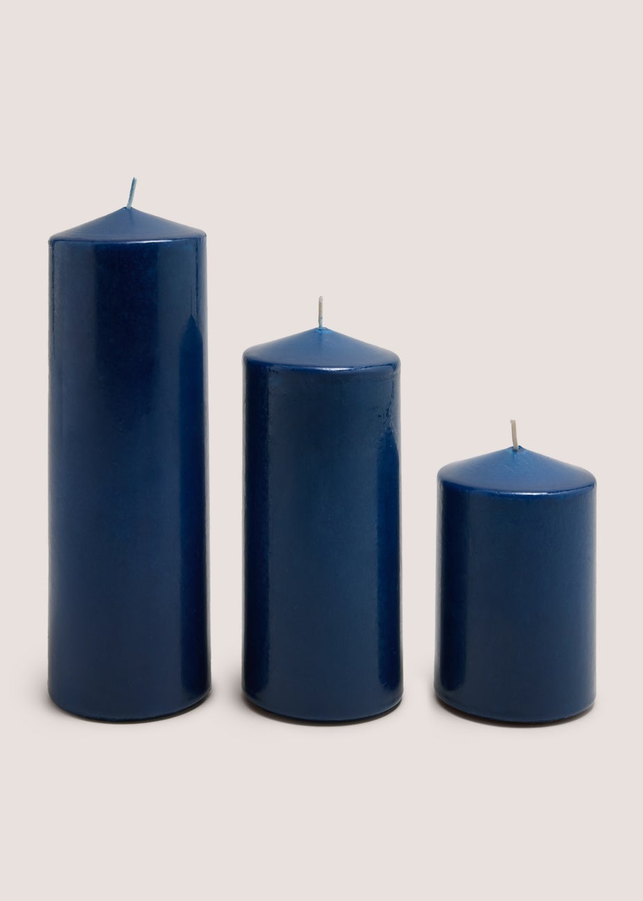 3 Piece Navy Eid Candle Set