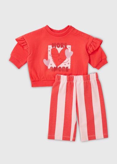 Baby Red More Amore Sweatshirt & Trouser Set (Newborn-23mths)