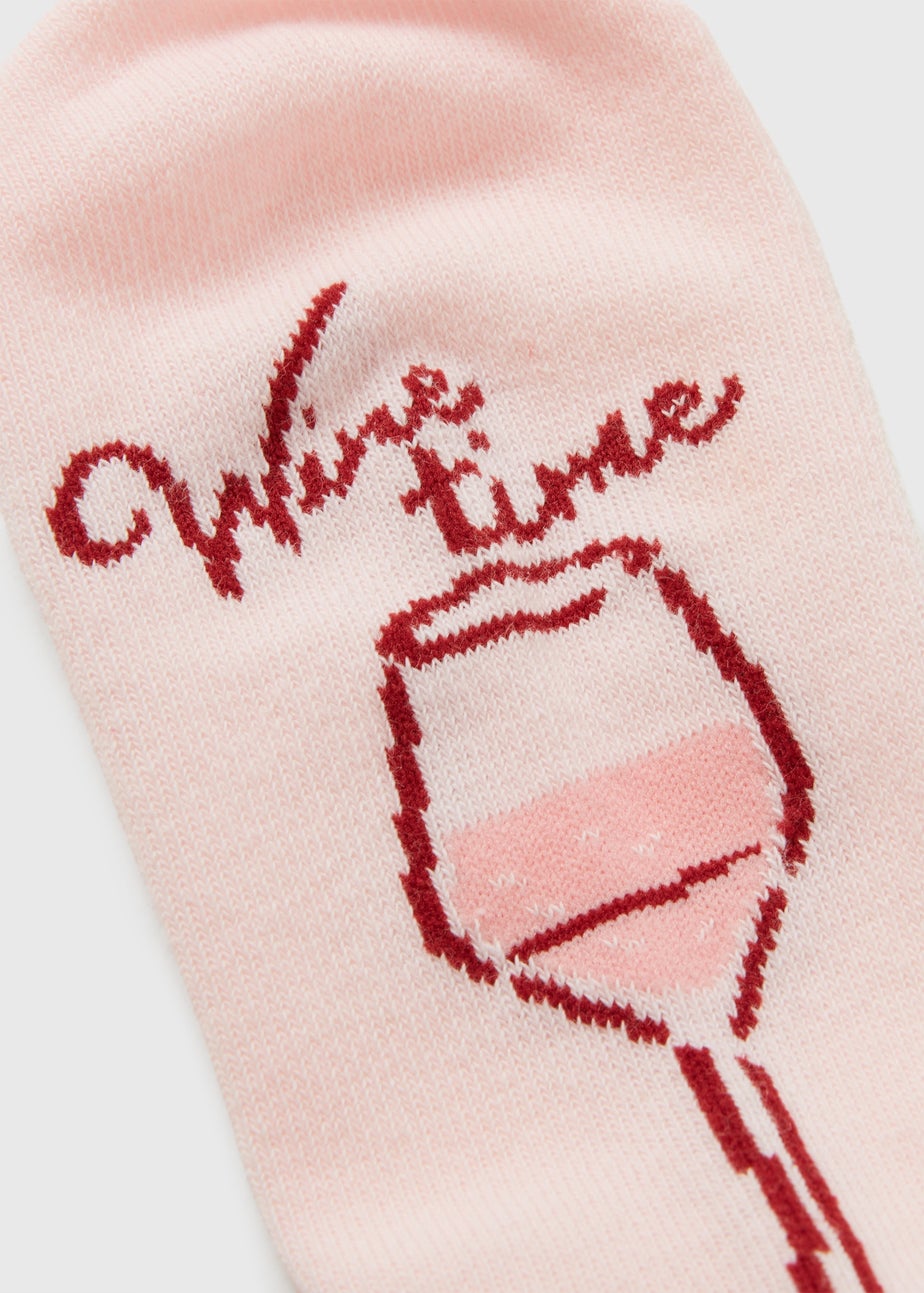 5 Pack White Valentine's Day Trainer Liner Socks