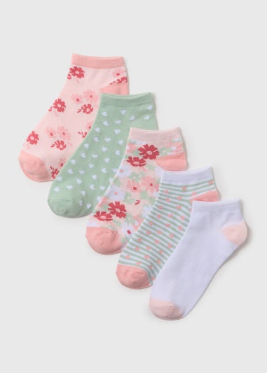 5 Pack Multicoloured Floral Socks