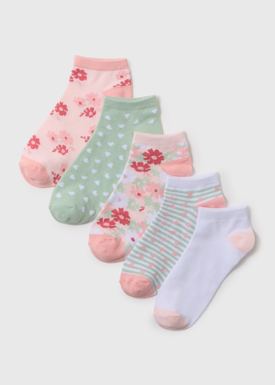 5 Pack Multicoloured Floral Socks