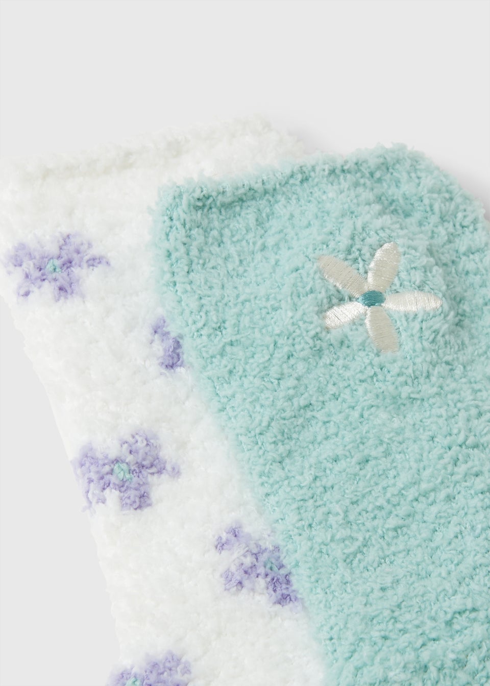 2 Pack Green Floral Cosy Socks