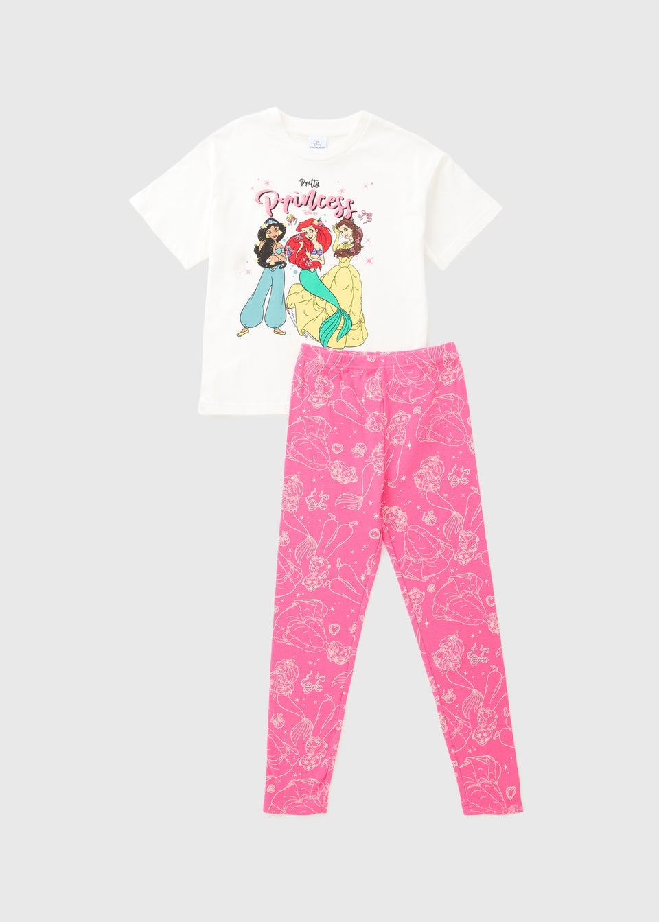 Disney Girls White Princess Pyjama Set (3-9yrs)