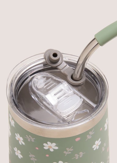 Green Flower Wine Tumbler