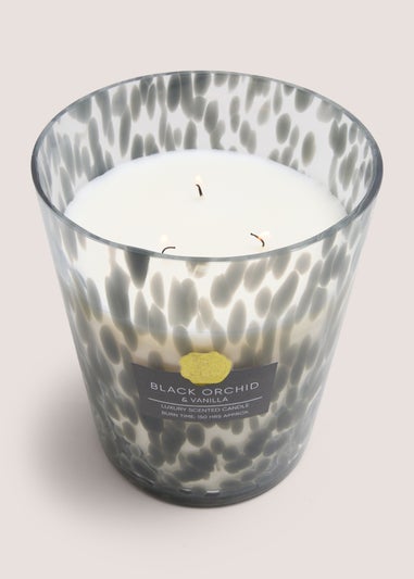 Grey Black Orchid & Vanilla Confetti Large Candle
