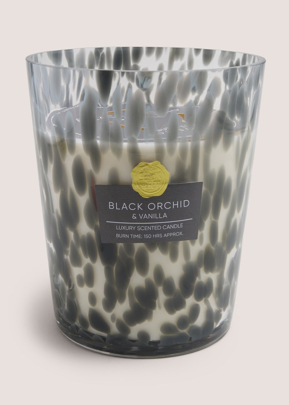 Grey Black Orchid & Vanilla Confetti Large Candle