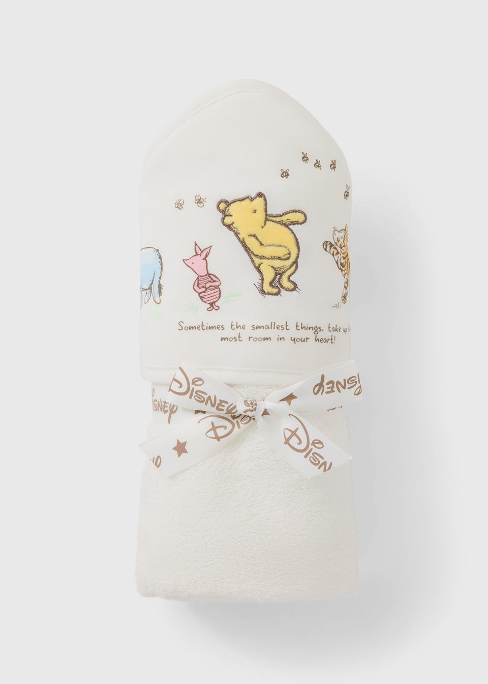 Disney Baby Cream Winnie The Pooh Towelling Wrap & Mitt