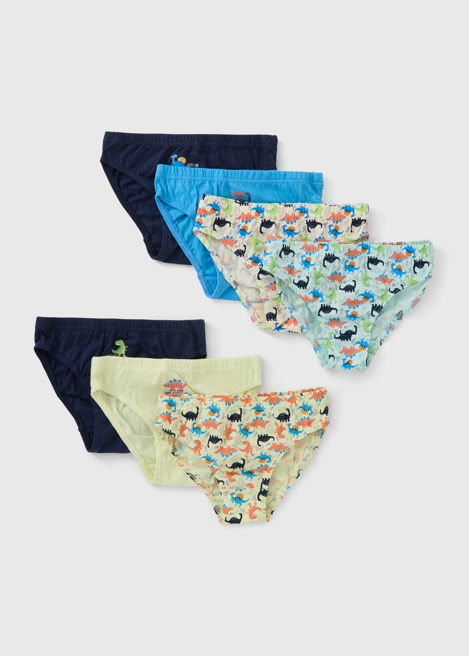7 Pack Boys Multicolour Dino Briefs (1.5-11yrs)