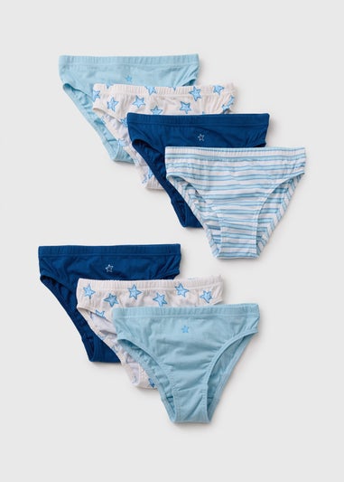 7 Pack Boys Blue Star Stripe Briefs (1.5-11yrs)