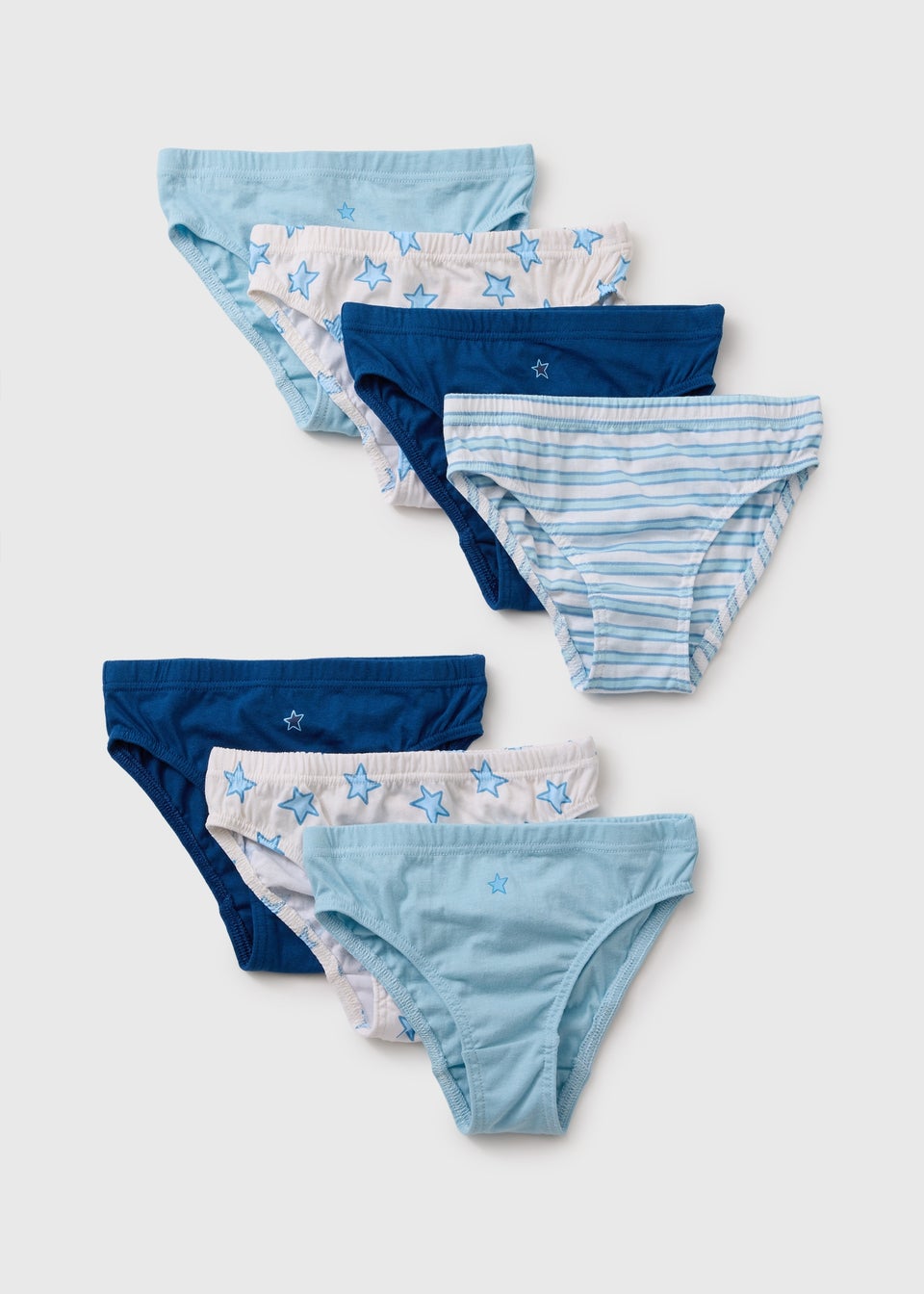 7 Pack Boys Blue Star Stripe Briefs (1.5-11yrs)
