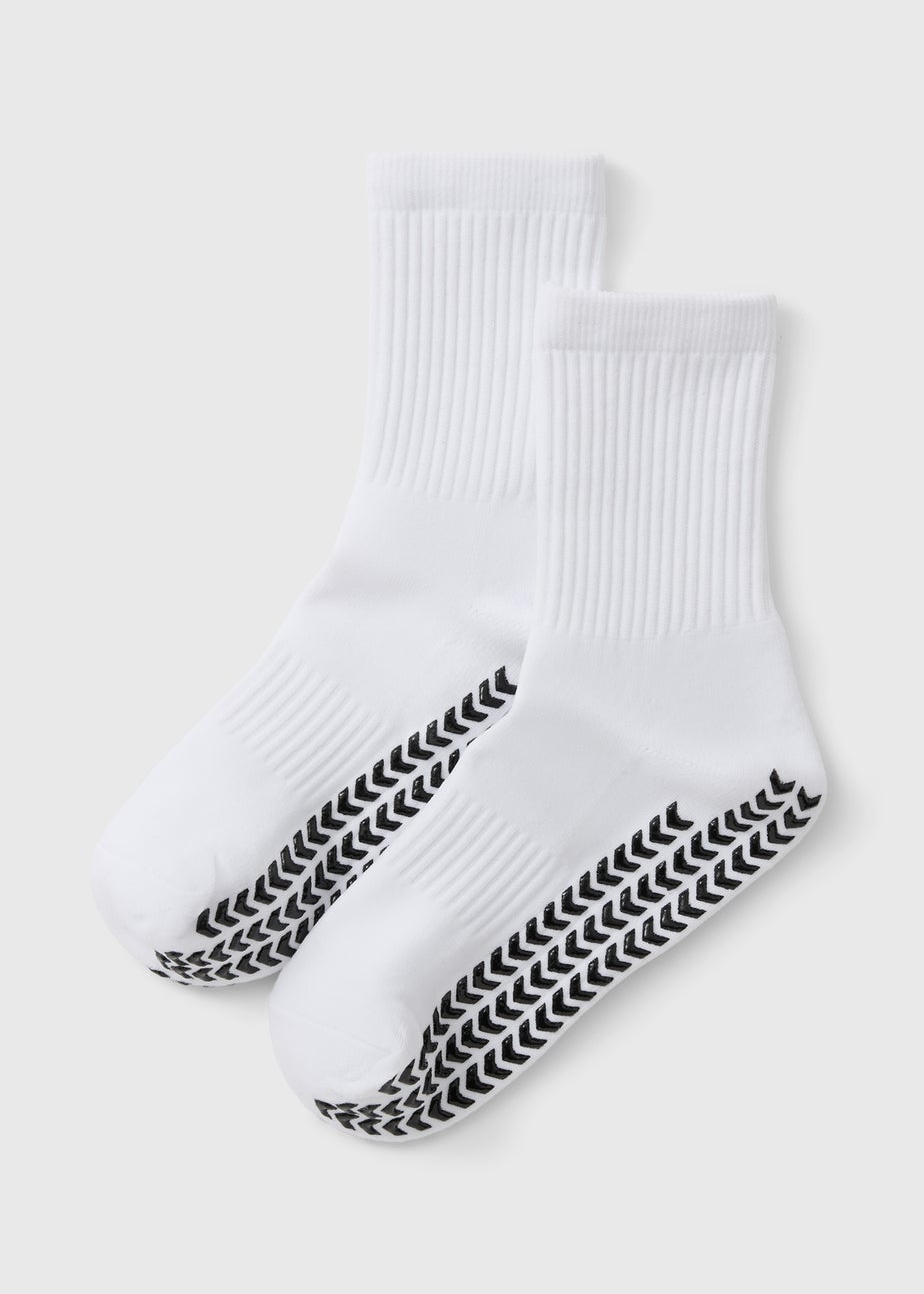 Boys White Football Grippy Socks (Younger 6-Older 6.5)