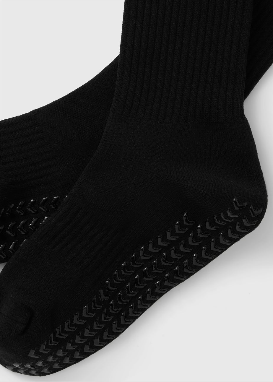 3 Pack Boys Black Grippy Football Socks (Younger 6-Older 6.5)