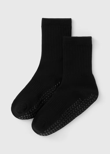 3 Pack Boys Black Grippy Football Socks (Younger 6-Older 6.5)