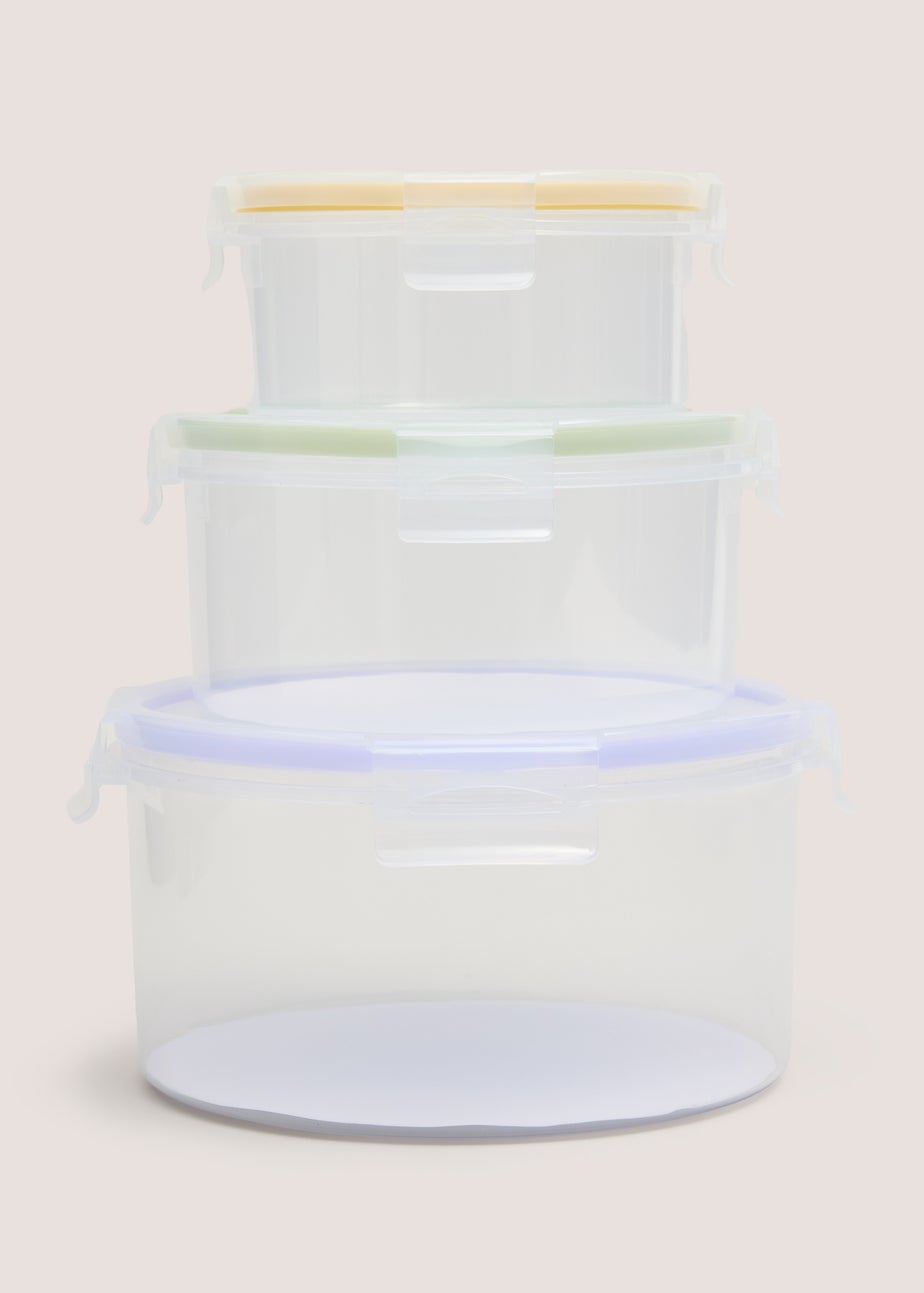 3 Piece Round Clip Lock Containers