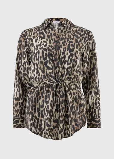 Papaya Petite Brown Leopard Print Co Ord Blouse