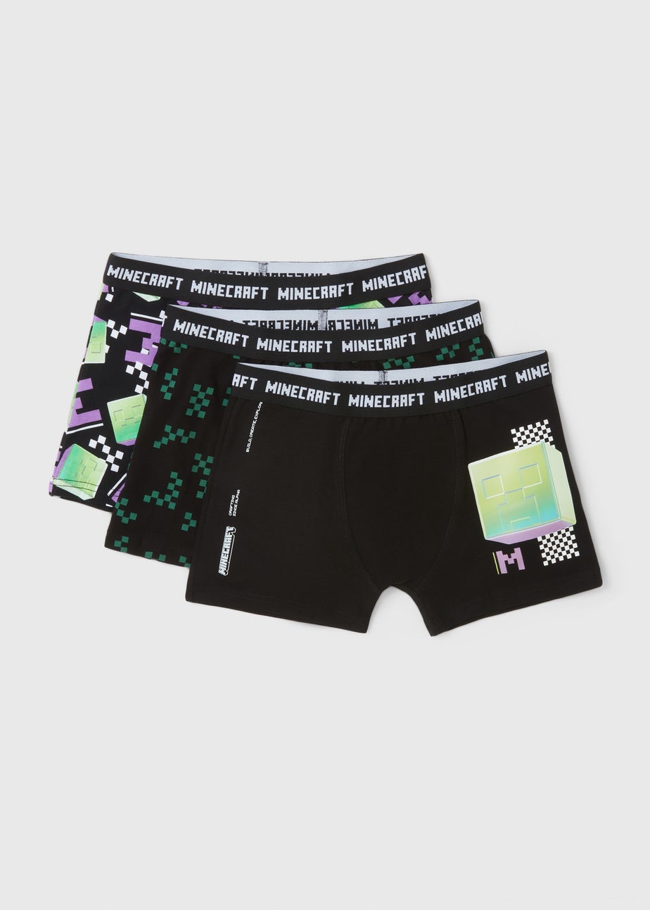 3 Pack Minecraft Boys Multicoloured Boxers (4-13yrs)
