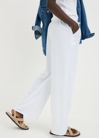 White Full Length Clipper Trousers