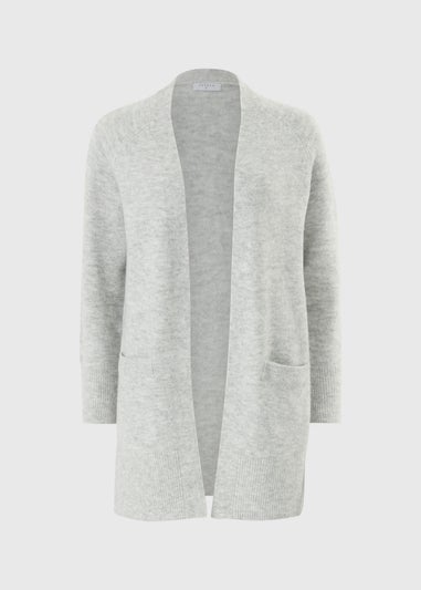 Papaya Petite Grey Marl Longline Cardigan