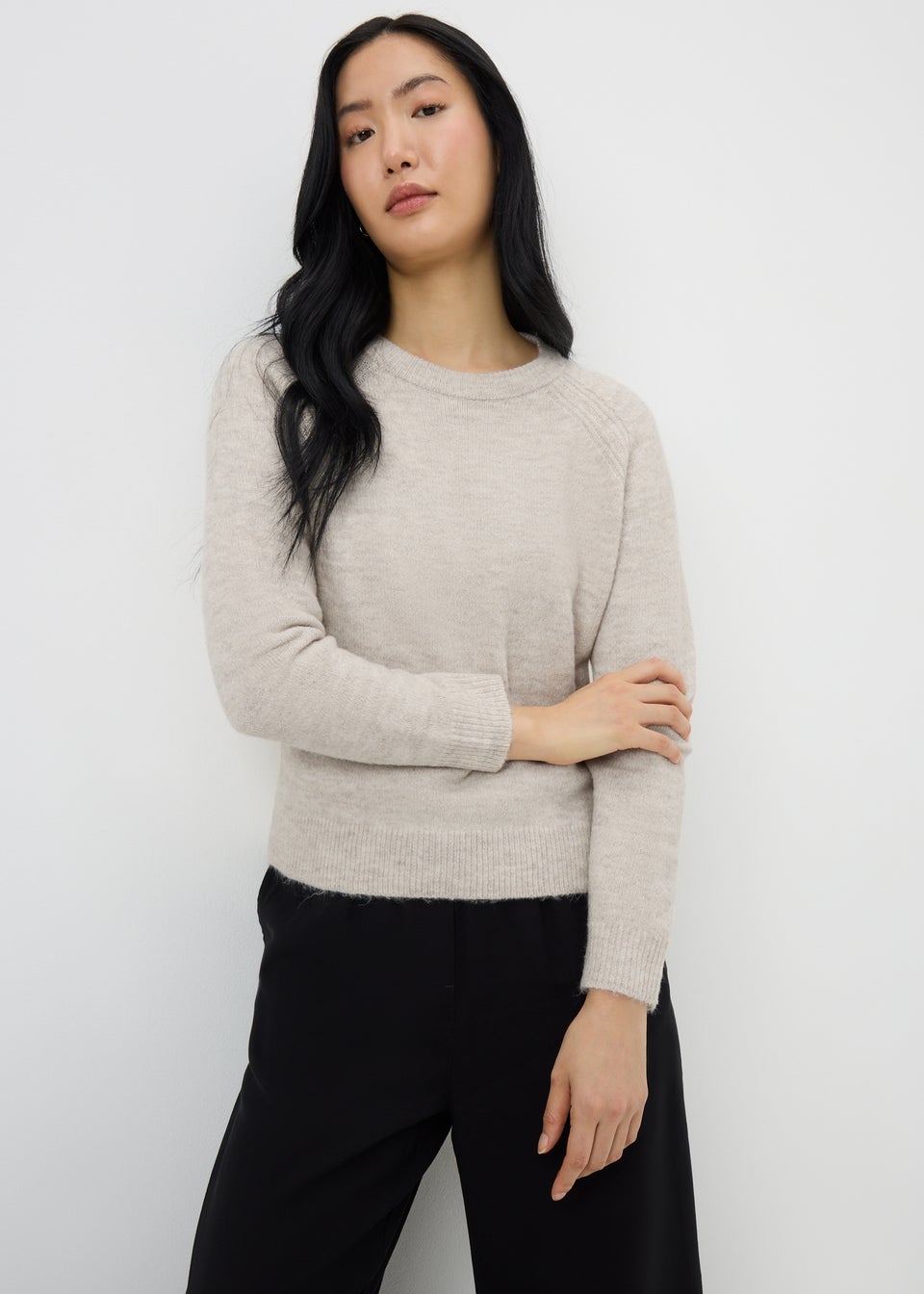 Papaya Petite Oatmeal Knit Jumper