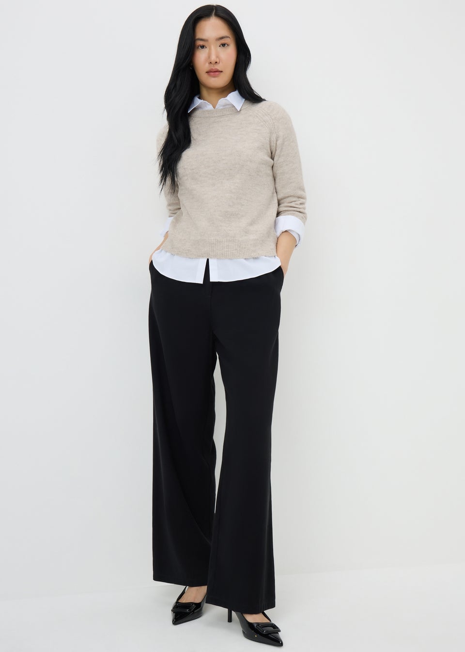 Papaya Petite Oatmeal Knit Jumper